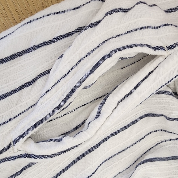 L-Space Austin Jumsuit in White with Vertical Blue Stripe - Picture 11 of 11